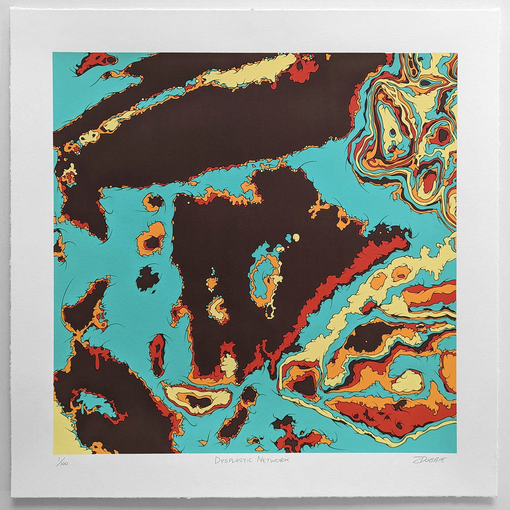 Dysplastic Network Regular Edition limited edition screen print by John Dobbie